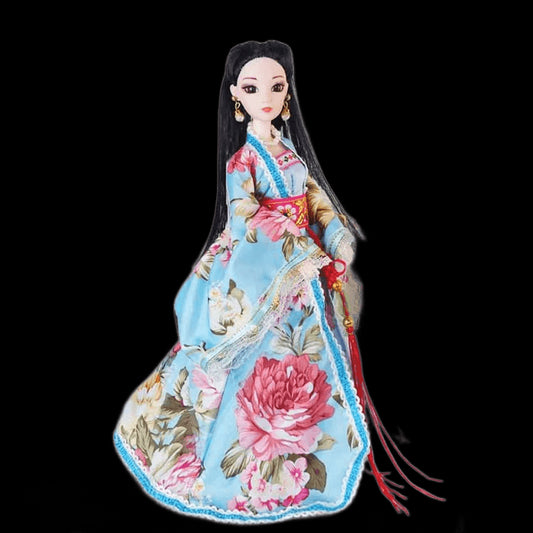 New 30cm Doll Full Set Chinese Style Costume Doll Set 1/6 Bjd Doll with Headwear Girls Play House Dress Up Toys view