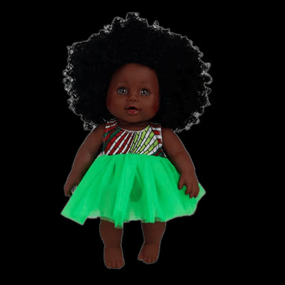 Fashion 2023 doll handmade African wax print costume design black vinyl doll children black doll view