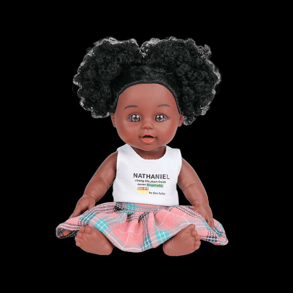 10inch mini lovely black doll afrcia PVC black baby doll for kids view