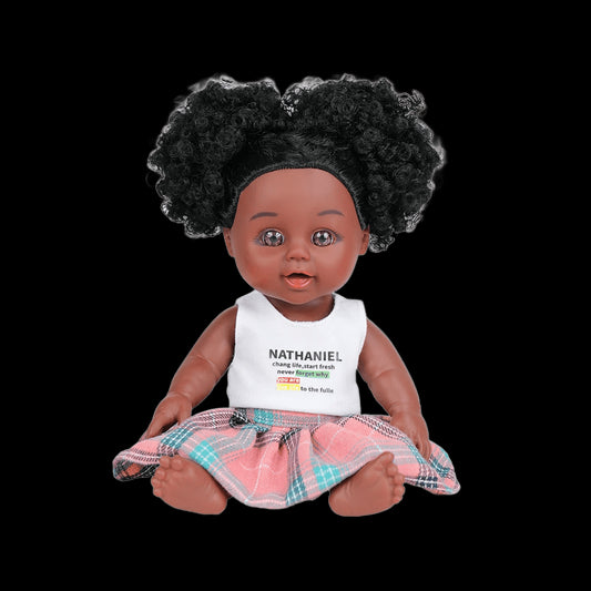 10inch mini lovely black doll afrcia PVC black baby doll for kids view