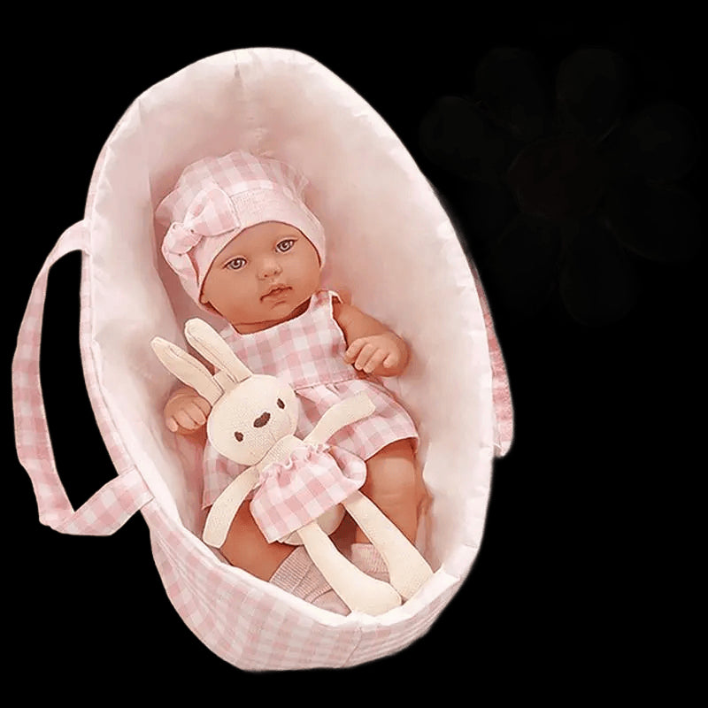 15Inch Full Body Vinyl Baby Doll Realistic Bebe Reborn Doll with Sleeping basket kids Soothing Newborn Doll For Girls favor Gift view