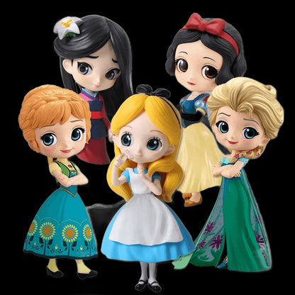 Disney Fairytale Cute Dolls Snow White Mermaid Cinderella Princess Figure Model Cake Decoration Toys for Girls Birthday Gifts view