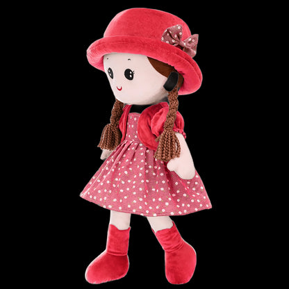 35cm Baby Girl Rag Doll With Removeable Hat Skirt Sweetheart Rag Doll Cozy Cuddle Soft Baby Doll Sleeping Plush Doll For Kids view