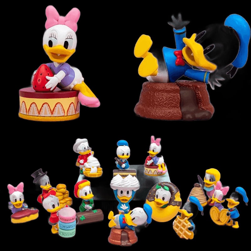 Anime Disney Classic Donald Duck Cake Series Figure Toys Dessert Party Trendy Play Cute Decoration Dolls Desktop Model Kids Gift view