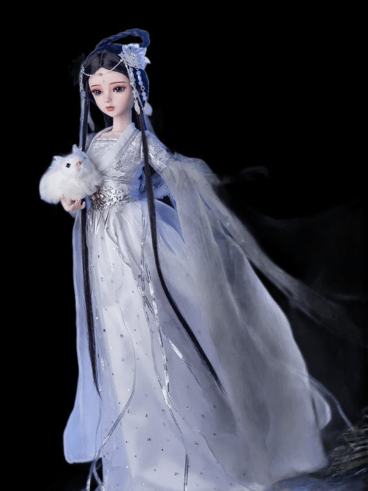 Handmade Ancient Chinese Hanfu 1/3 Bjd  Doll Full Set 60cm Mythical Moon Goddess Chang'e Fairy Ball Jointed Doll Toys for Girls view