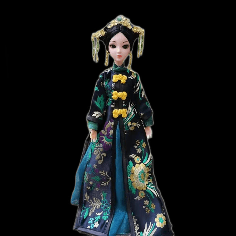 30cm Chinese Doll with Ancient Traditional Clothes Headdress Qing Dynasty Empress Princess Doll TV Character Dolls Toys for Girl view