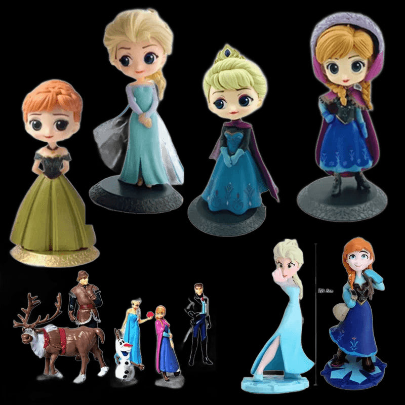 Disney Frozen 2 Snow Queen Cake Decoration Dolls Elsa Anna PVC Action Figure Princess Birthday Cake Snowflake Plug-in Kids Gift view