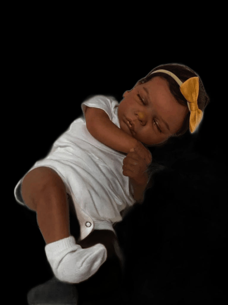 19Inch African American Doll Romy Black Skin Reborn Baby Finished Newborn With Rooted Hair Handmade Toy Gift For Girls view