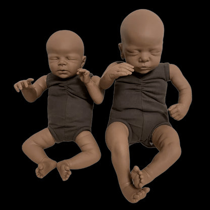 19 Inch Romy Reborn Doll Kit Black Skin Baby Doll Soft Touch Unpainted Unfinished Doll Parts DIY Blank Doll Kit Zendric 16 Inch view