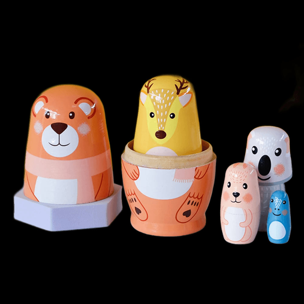 Animal Matryoshka Dolls Wooden Russian Montessori Nesting Dolls Stacking Nesting Dolls Brithday Gift for Kids view