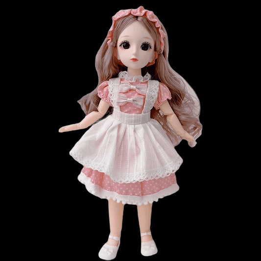 30cm 1/6 BJD Dolls Little Girl Cute Dress Up Skirt Hat Headdress 23 Removable Joint Dolls Princess Fashion DIY Toys Gifts Girls view