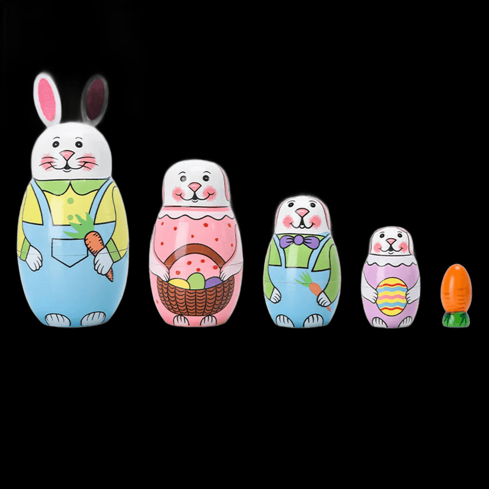 Cartoon Bunny Nesting Child The Gift Russian Matryoshka Dolls Wood Decor Crafts view