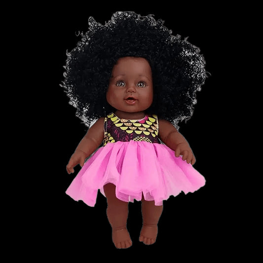 Fashion 2023 doll handmade African wax print costume design black vinyl doll children black doll view