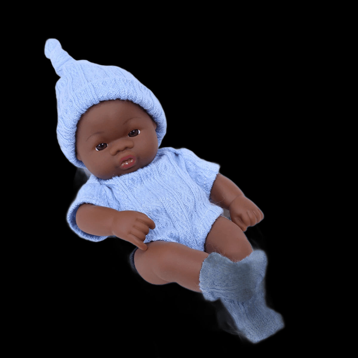 Black American Reborn Dolls Cute Mini 20cm Baby Bebe Doll Toys Full Body Vinyl Soft Girl Doll Reborn Baby Doll Toys Gift view