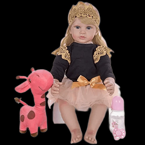 60cm Reborn Baby Doll Long Hair Princess Girl Doll Cloth Body With Pacifier Plush Toy Christmas Gifts For Children view