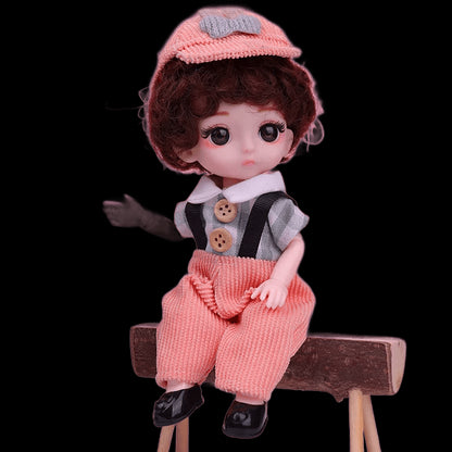 Princess  BJD  Doll with Clothes and Shoes 16cm 1/12 Movable Joints Sweet Face Figure Christmas Birthday Gift Toys for Baby Girl view