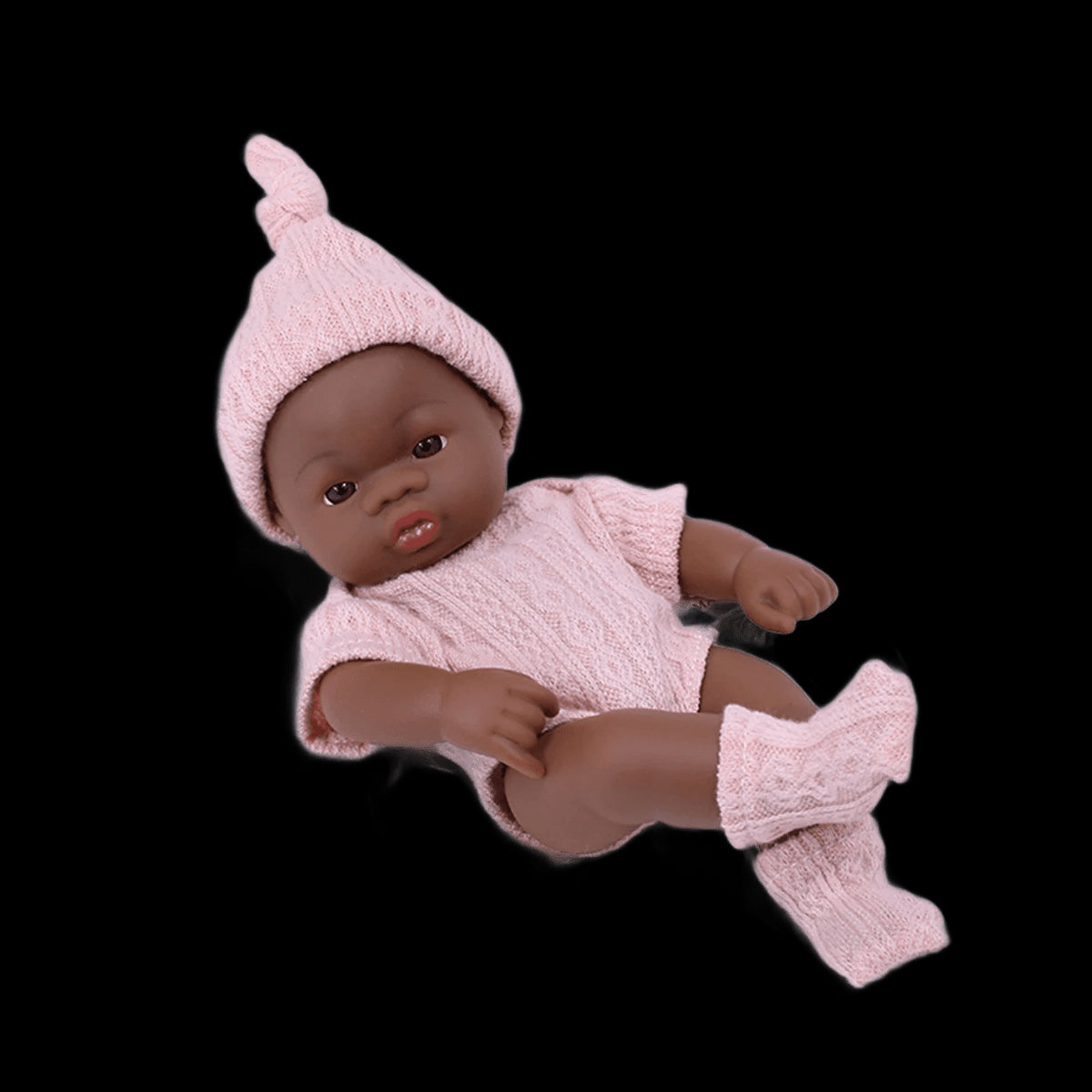 Black American Reborn Dolls Cute Mini 20cm Baby Bebe Doll Toys Full Body Vinyl Soft Girl Doll Reborn Baby Doll Toys Gift view