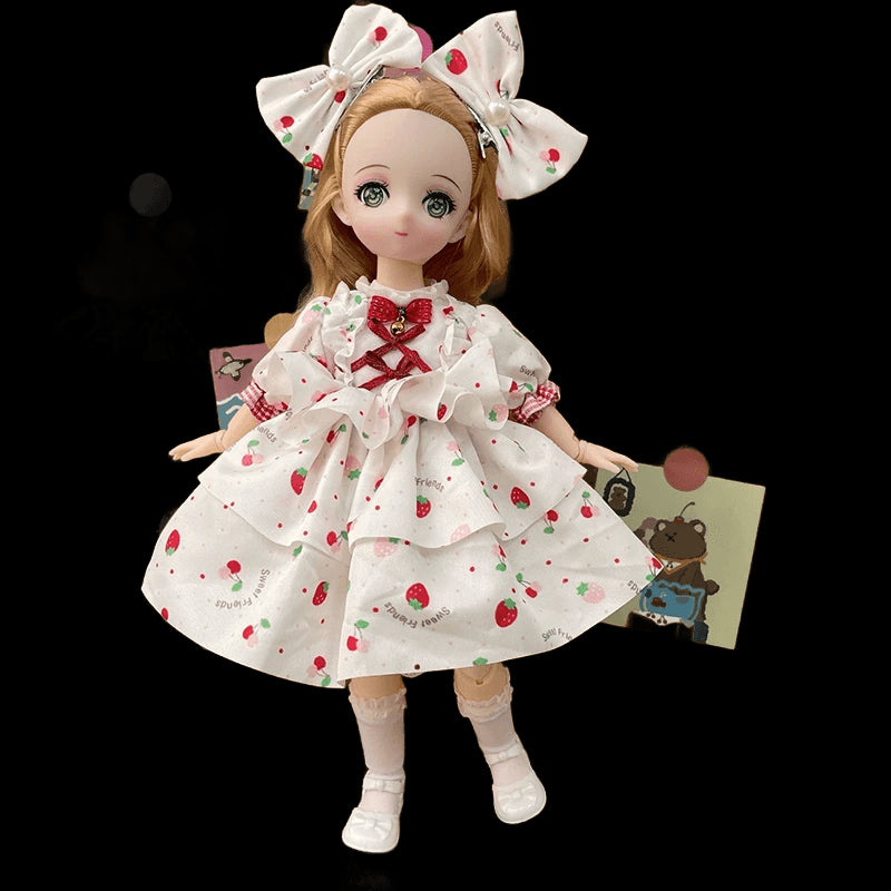 BJD Doll and Clothes 23 Multiple Removable Joints Full Set 30cm 1/6 3D Eyes Anime Doll Girl Dress Up Birthday Gift DIY Toys view