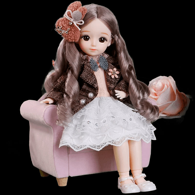 BJD Doll and Clothes Multiple Removable Joints 30cm 1/6 3D Eyes Doll Girl  Dress Up Birthday Gift Toy view