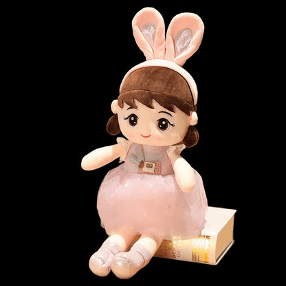 45cm Kawaii Plush Girl Dolls with Rabbit Ear Soft Stuffed Dolls Lovely Plush Toys Girl Toys Kids Birthday Valentine Gift view