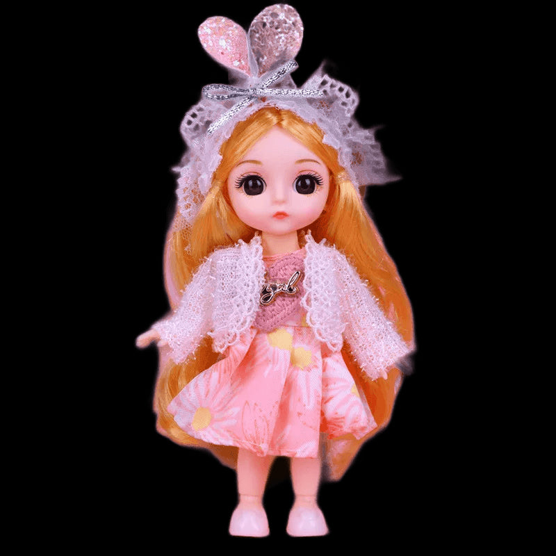 Princess  BJD  Doll with Clothes and Shoes 16cm 1/12 Movable Joints Sweet Face Figure Christmas Birthday Gift Toys for Baby Girl view