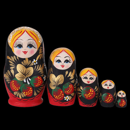 5/10-Layers Matrioschka Houten Russian Nesting Matryoshka Doll Poppen Voor Kinderen Brithday Geschenken Decor Poupée De Russ view