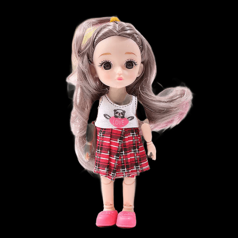 1/12 Scale 16cm BJD Doll with Clothes and Shoes DIY Movable 13 Joints Fashion Princess Figure Happy Girl Gift Child Toys view