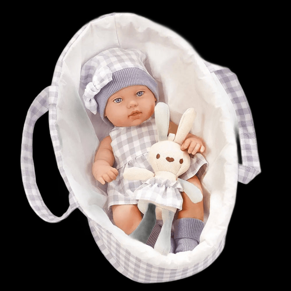 15Inch Full Body Vinyl Baby Doll Realistic Bebe Reborn Doll with Sleeping basket kids Soothing Newborn Doll For Girls favor Gift view