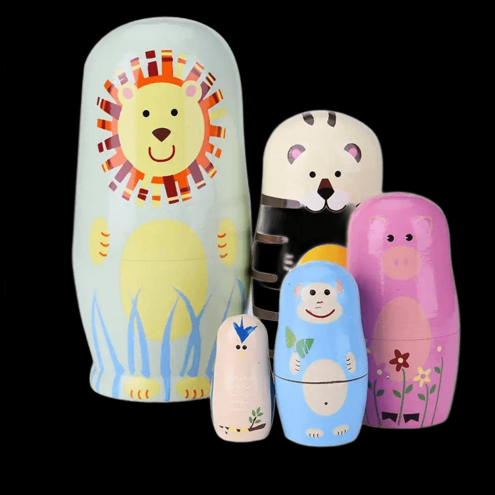 26 Styles 5/10pcs/Set Cute Wood Russian Nesting Babushka Matryoshka Doll Hand Paint Toys Craft Toys Home Decoration Kids Gifts view