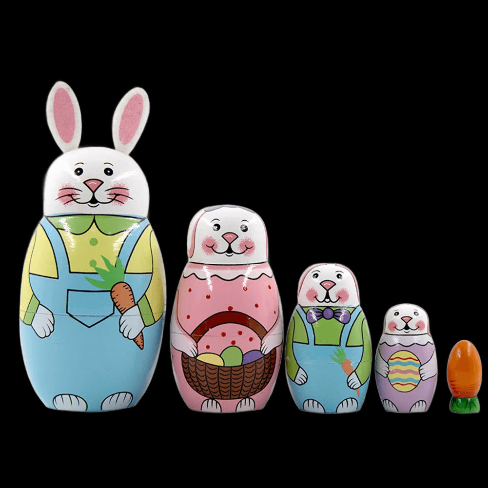 Animal Matryoshka Dolls Wooden Russian Montessori Nesting Dolls DIY Cute Matryoshka Toys Brithday Gift for Kids view