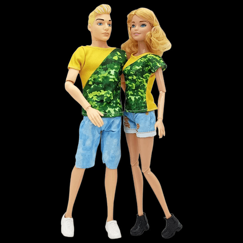 30cm Couple Doll Girlfriend & Boyfriend Ken Doll 1/6 Doll with Wheat Complexion Body Couple Outfit Parents Cosplay Toys Gifts view