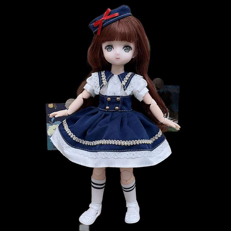 BJD Doll and Clothes 23 Multiple Removable Joints Full Set 30cm 1/6 3D Eyes Anime Doll Girl Dress Up Birthday Gift DIY Toys view