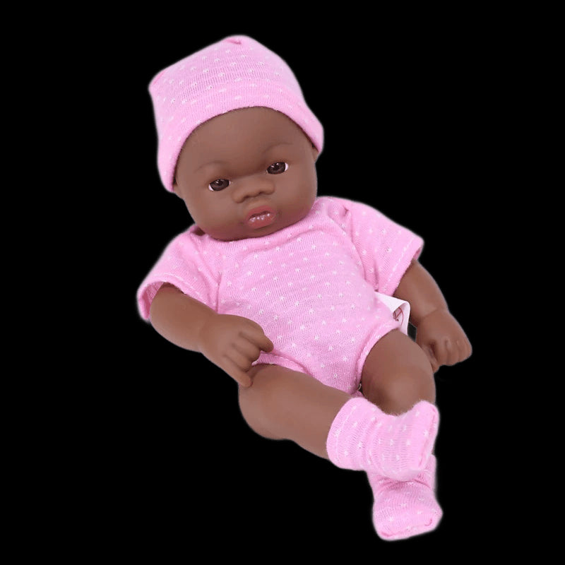 Black American Reborn Dolls Cute Mini 20cm Baby Bebe Doll Toys Full Body Vinyl Soft Girl Doll Reborn Baby Doll Toys Gift view