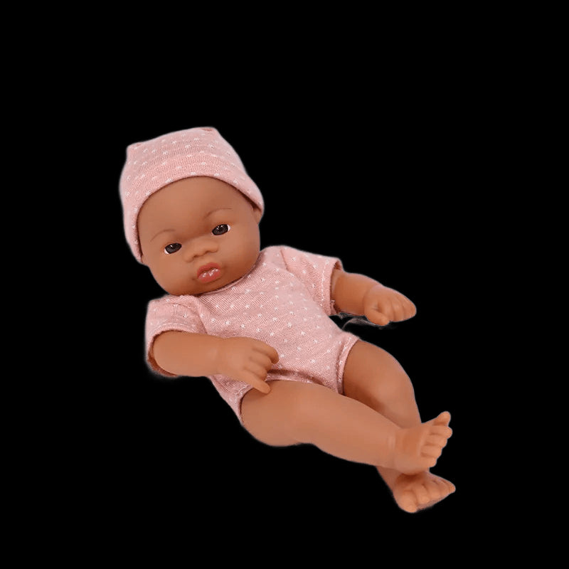 Black Reborn Dolls Silicone Reborn Baby Doll 20cm Dolls Baby Reborn Baby Doll Toys Soft Touch High Quality Doll for Children view