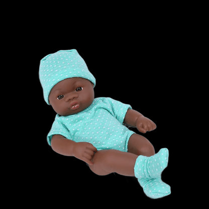 Black Reborn Dolls Silicone Reborn Baby Doll 20cm Dolls Baby Reborn Baby Doll Toys Soft Touch High Quality Doll for Children view