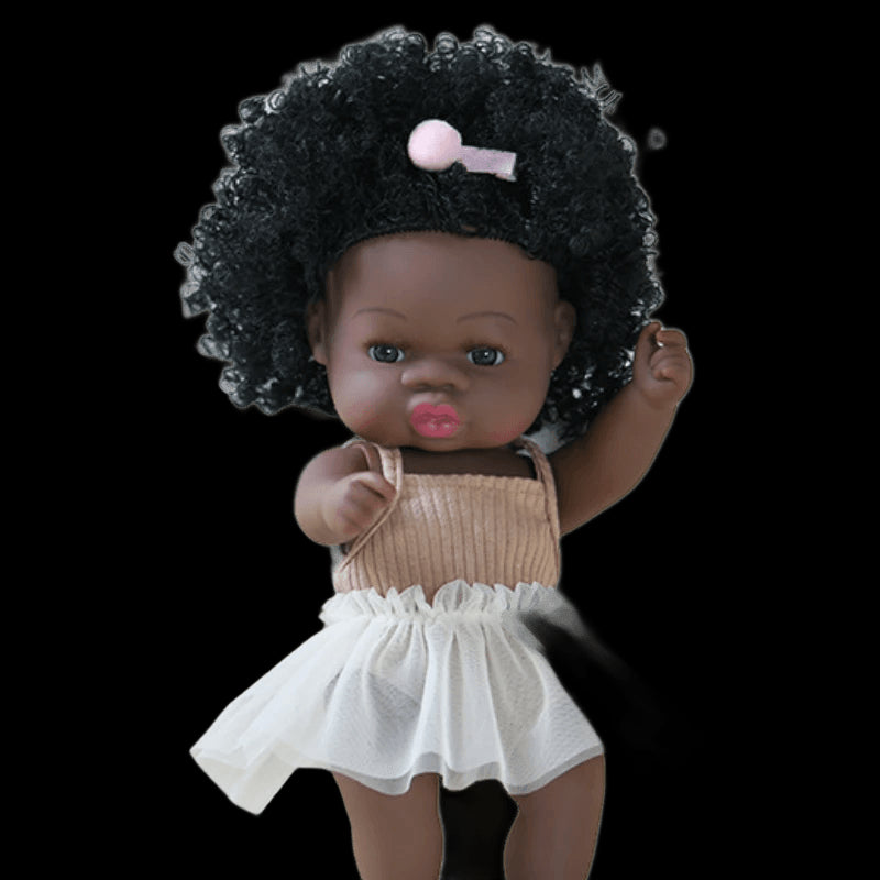 35cm American Reborn Baby Doll Black Soft Vinyl Baby Dolls Lifelike Newborn Baby Doll Girl Gift Doll Toy 14inch Dolls for Girls view