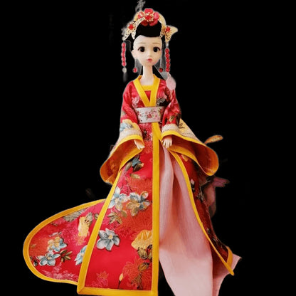 1/6 BJD Chinese Hanfu Doll with Ancient Traditional Clothes Headdress Fairy Princess Doll Chinese Drama Dolls Toys for Girls view