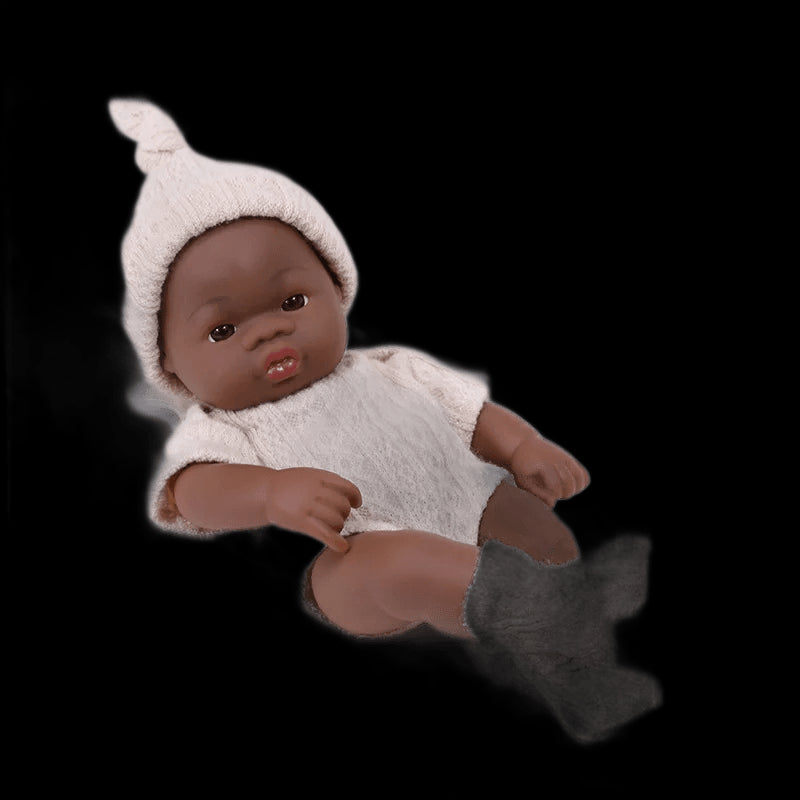 Black Reborn Dolls African Reborn Baby Doll 20cm Dolls Baby Reborn Baby Doll Toys Soft Touch High Quality Doll for Children Toys view