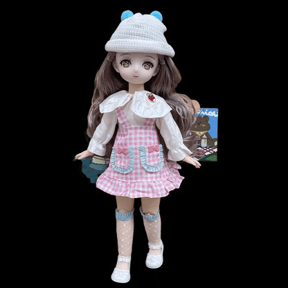 BJD Doll and Clothes 23 Multiple Removable Joints Full Set 30cm 1/6 3D Eyes Anime Doll Girl Dress Up Birthday Gift DIY Toys view