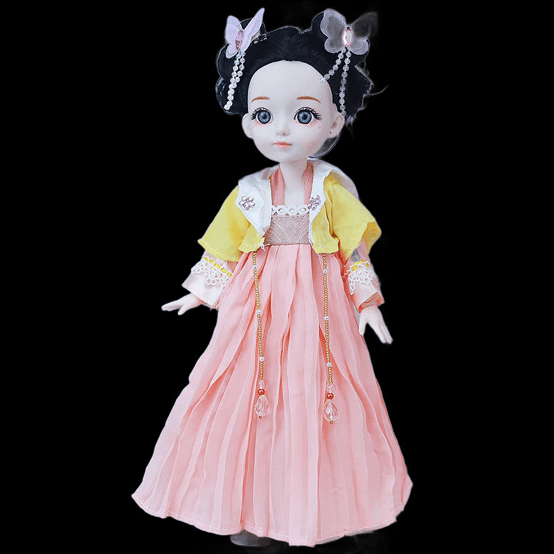 Bjd 1/6 Bjd Doll Blue Eyes Cothes Ancient Chinese Clothing Accessories Dress Smile Princess Girl Body Set Home Furnishings Gift view