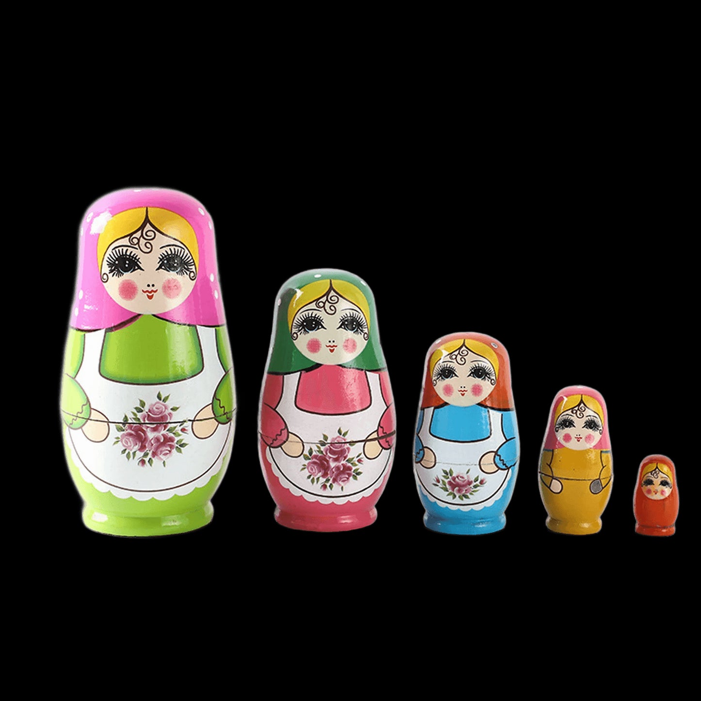 5PCS Matryoshka Dolls Nesting Dolls Cute Wood Russian Montessori Nesting Doll DIY Paint Skill Training Children Christmas Gift view