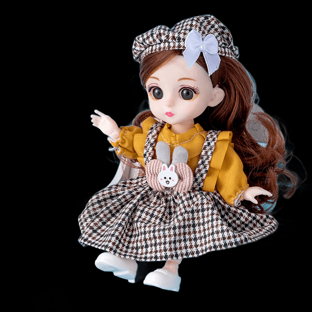 Scale 1:12 16cm Princess BJD Doll with Clothes and Shoes Movable 13 Joints Cute Sweet Face Lolita Girl Gift Child Toys for Kids view