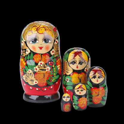 26 Styles 5/10pcs/Set Cute Wood Russian Nesting Babushka Matryoshka Doll Hand Paint Toys Craft Toys Home Decoration Kids Gifts view