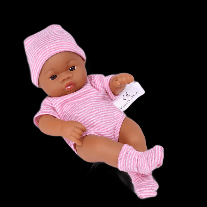 Black Reborn Dolls African Reborn Baby Doll 20cm Dolls Baby Reborn Baby Doll Toys Soft Touch High Quality Doll for Children Toys view