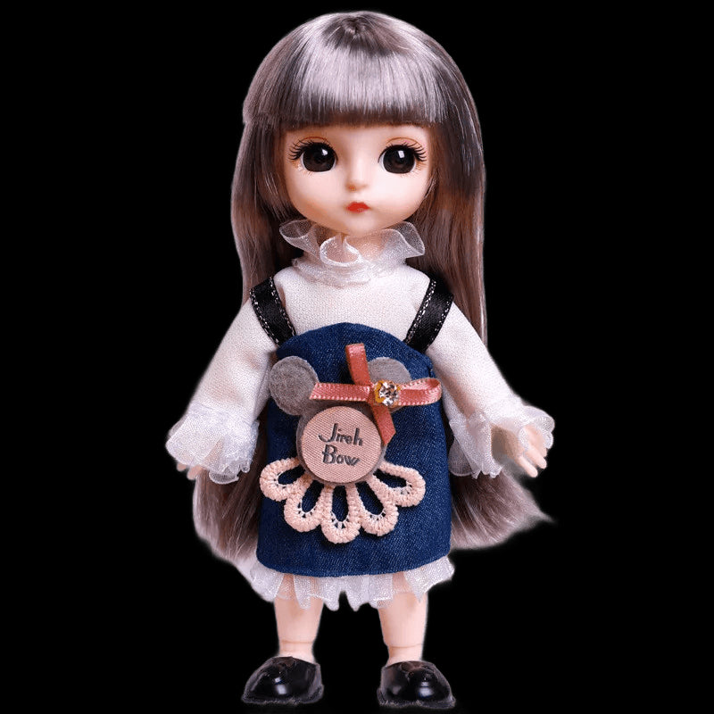 Princess  BJD  Doll with Clothes and Shoes 16cm 1/12 Movable Joints Sweet Face Figure Christmas Birthday Gift Toys for Baby Girl view