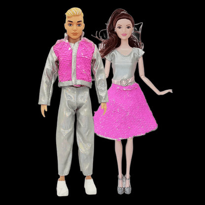 30cm Couple Doll Girlfriend & Boyfriend Ken Doll 1/6 Doll with Wheat Complexion Body Couple Outfit Parents Cosplay Toys Gifts view