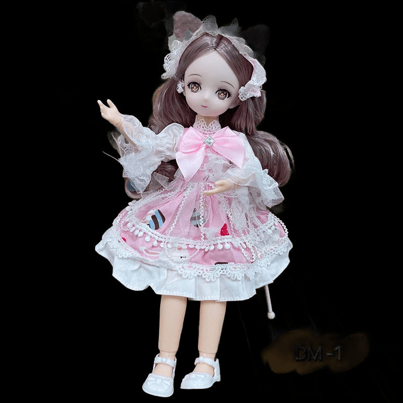 BJD Doll and Clothes 23 Multiple Removable Joints Full Set 30cm 1/6 3D Eyes Anime Doll Girl Dress Up Birthday Gift DIY Toys view