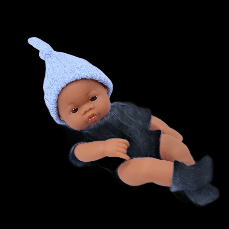 Black Reborn Dolls Silicone Reborn Baby Doll 20cm Dolls Baby Reborn Baby Doll Toys Soft Touch High Quality Doll for Children view