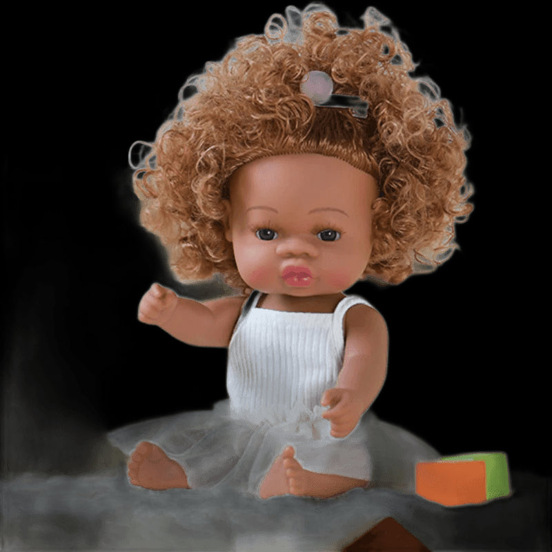 35cm American Reborn Baby Doll Black Soft Vinyl Baby Dolls Lifelike Newborn Baby Doll Girl Gift Doll Toy 14inch Dolls for Girls view