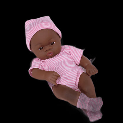 Black Reborn Dolls African Reborn Baby Doll 20cm Dolls Baby Reborn Baby Doll Toys Soft Touch High Quality Doll for Children Toys view